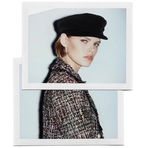 Zara Tweed Jacket with Faux Pearls Buttons (M)